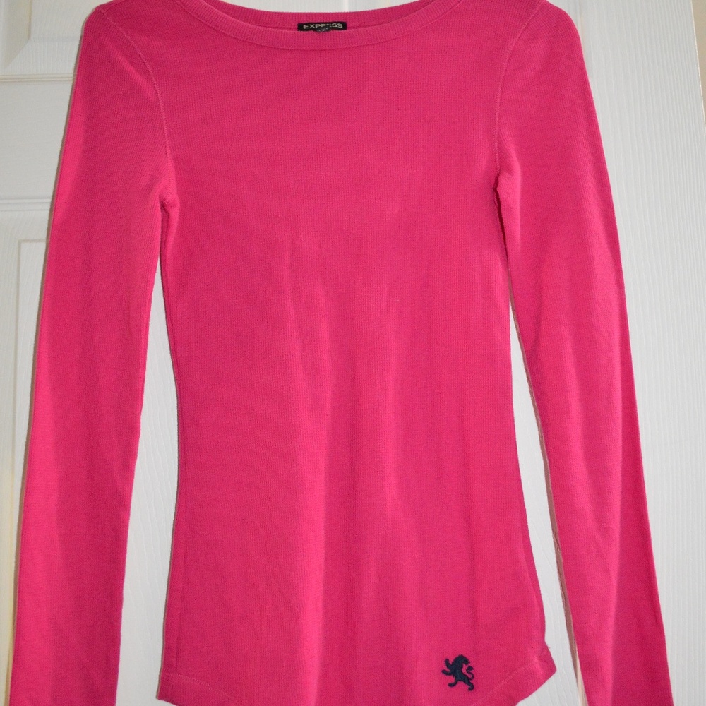 Express long sleeve tee, pink, small